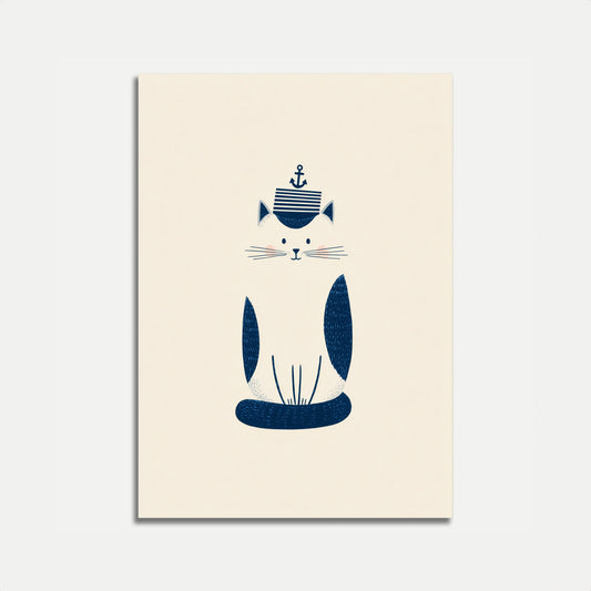 Nautischer Seemann Katze Poster