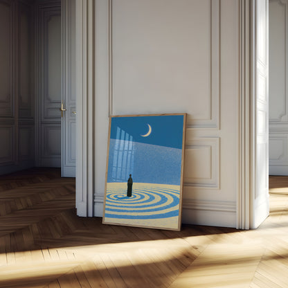 Solitude Under the Crescent Moon Poster