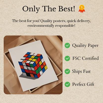 Retro Cube Puzzle Poster