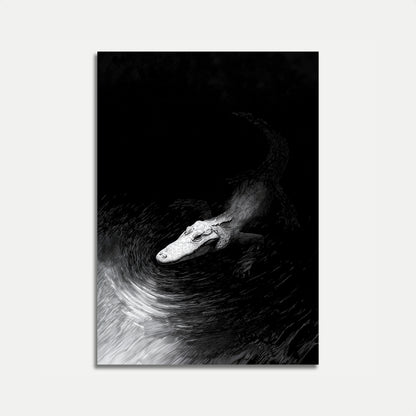 Póster de caimán de aguas oscuras