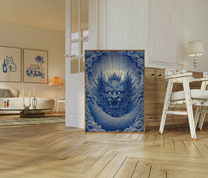 Azure Dragon of Celestial Storms Poster