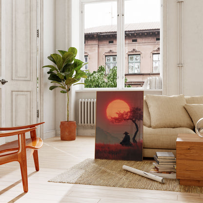Samurai Krieger Solnedgang Plakat