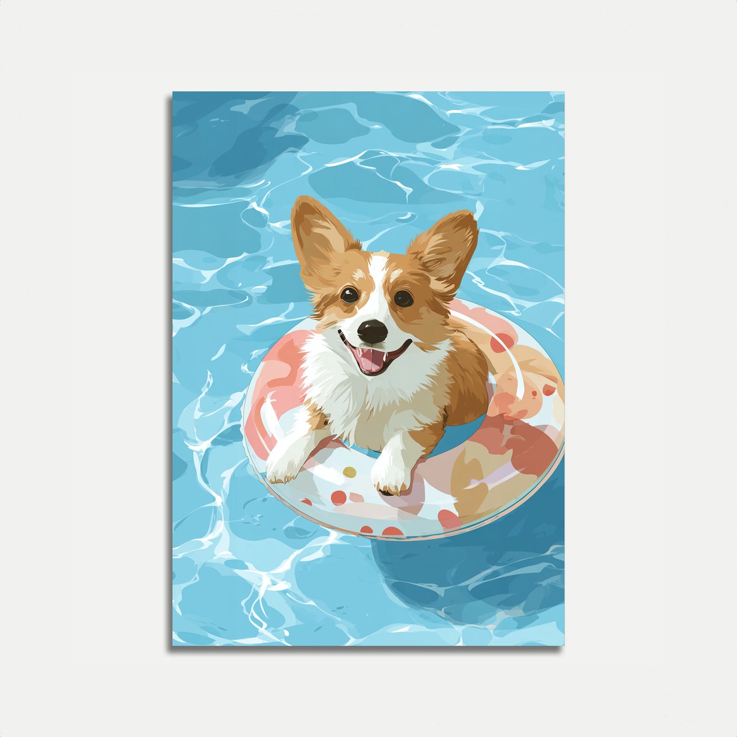 Summer Corgi Pool Float Poster