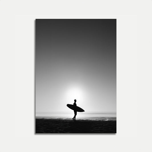 Surfer Watching Ocean Waves Poster