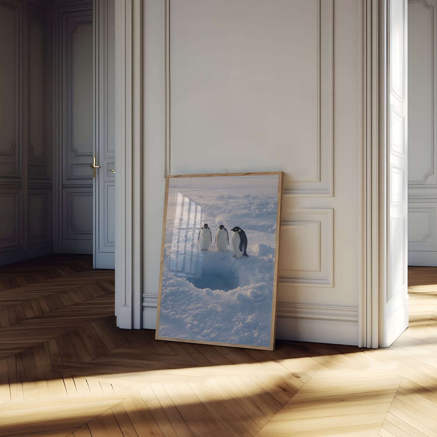 Antarctic Penguins on Ice Poster