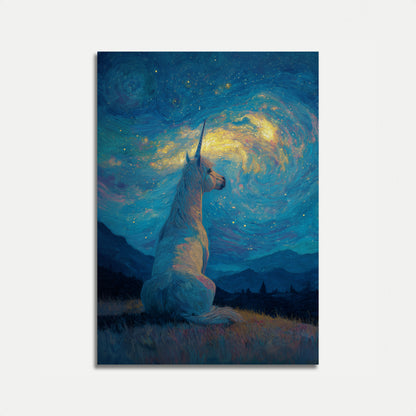Sternenklare Nacht Einhorn Poster