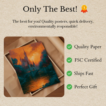 Enchanted Castle at Sunset Poster