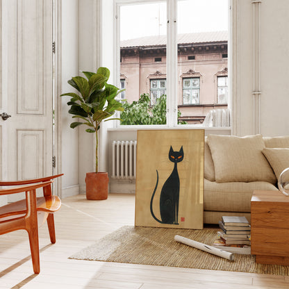 Zwarte Kat Met Gouden Ogen Poster