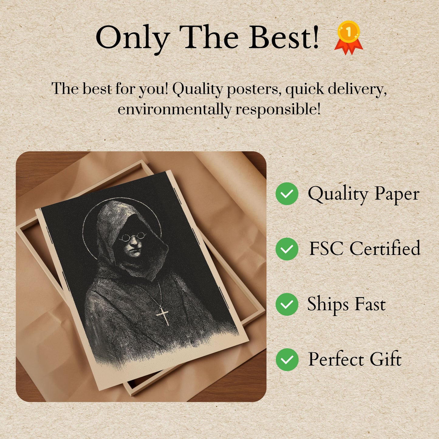 Mysterious Nun in Prayer Poster
