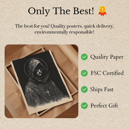 Mysterious Nun in Prayer Poster