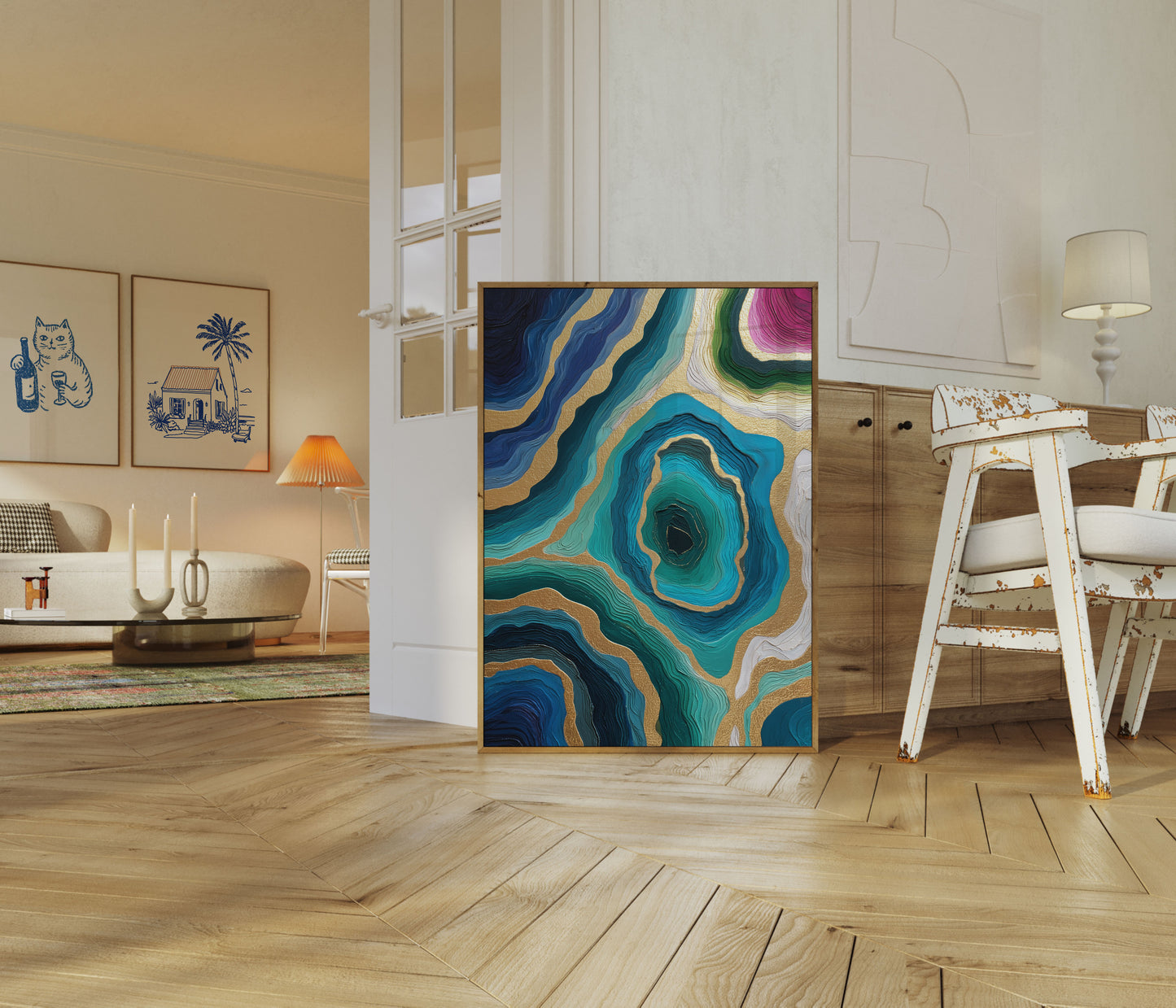 Poster di Arte Astratta con Strati di Geodi