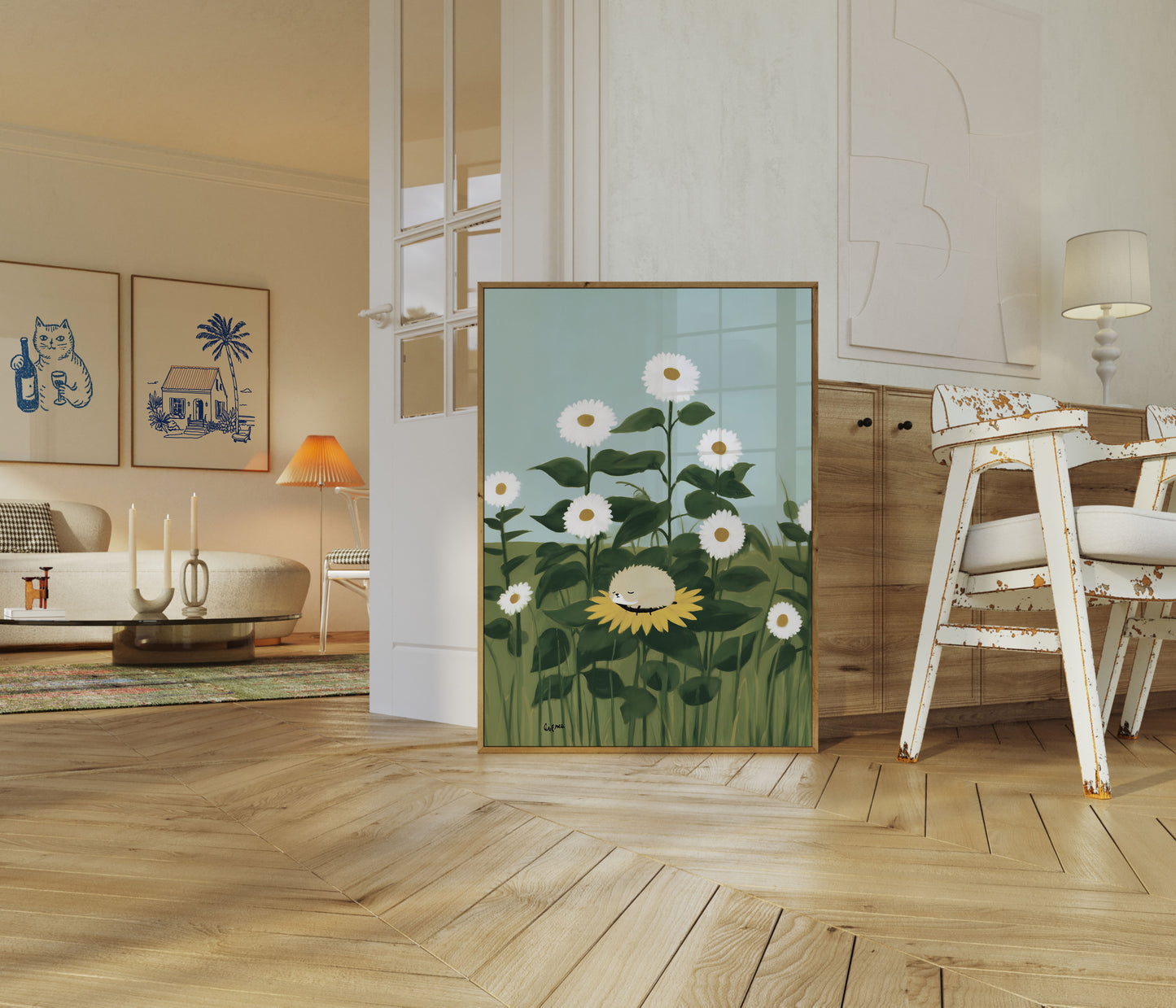 Plakat Zadowolenia na Łące Stokrotek