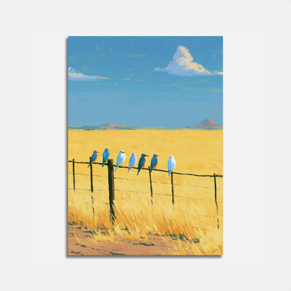Pássaros na Cerca Pôster Deserto