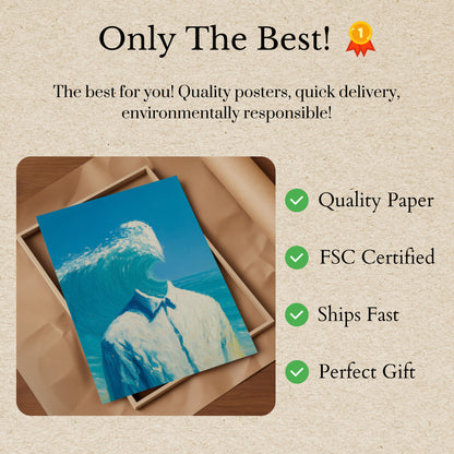 Ocean Mind Wave Surreal Poster