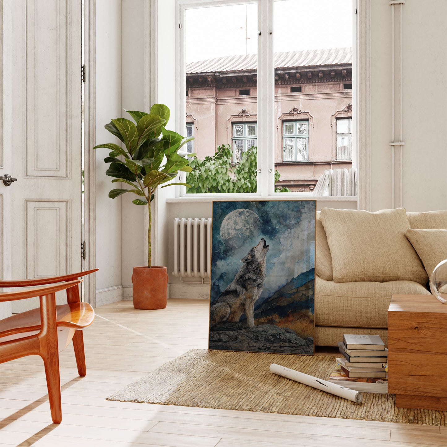 Moonlit Wolf Wilderness Poster