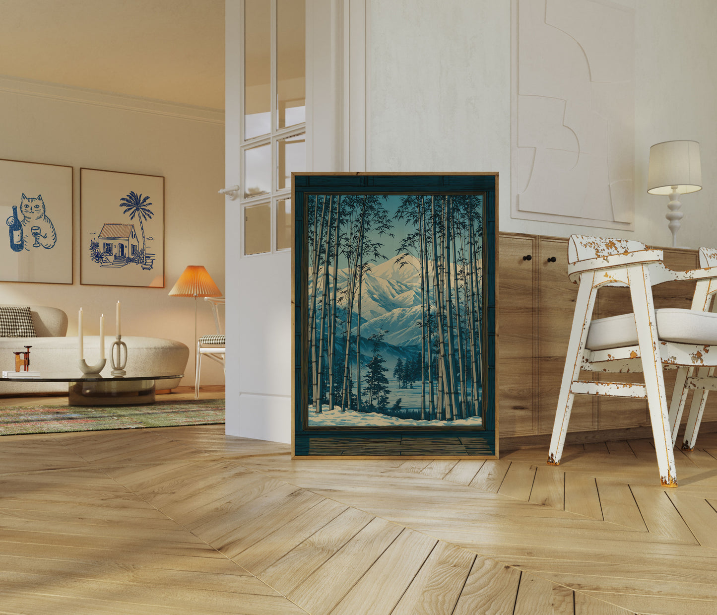 Bamboo Forest Mountain Vista Poster