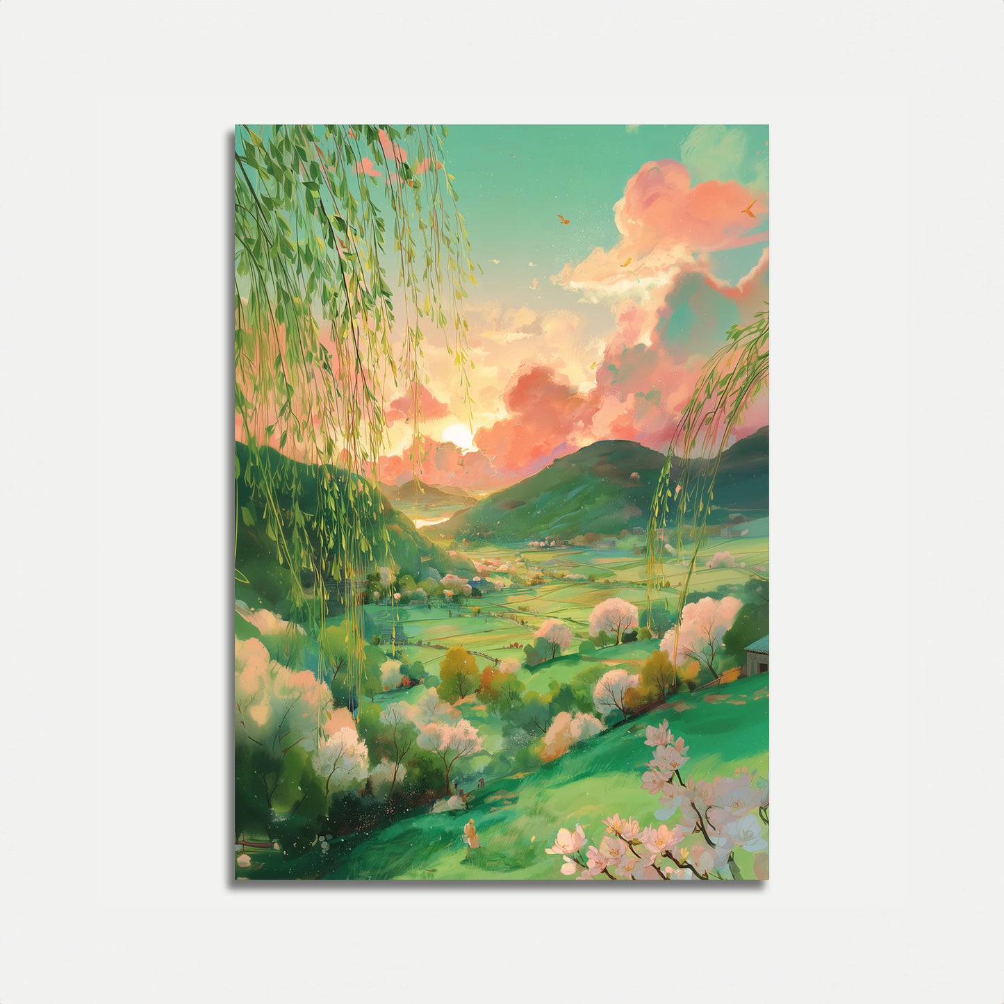 Dreamy Countryside Sunset Poster