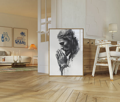 Divine Prayer Christian Art Poster