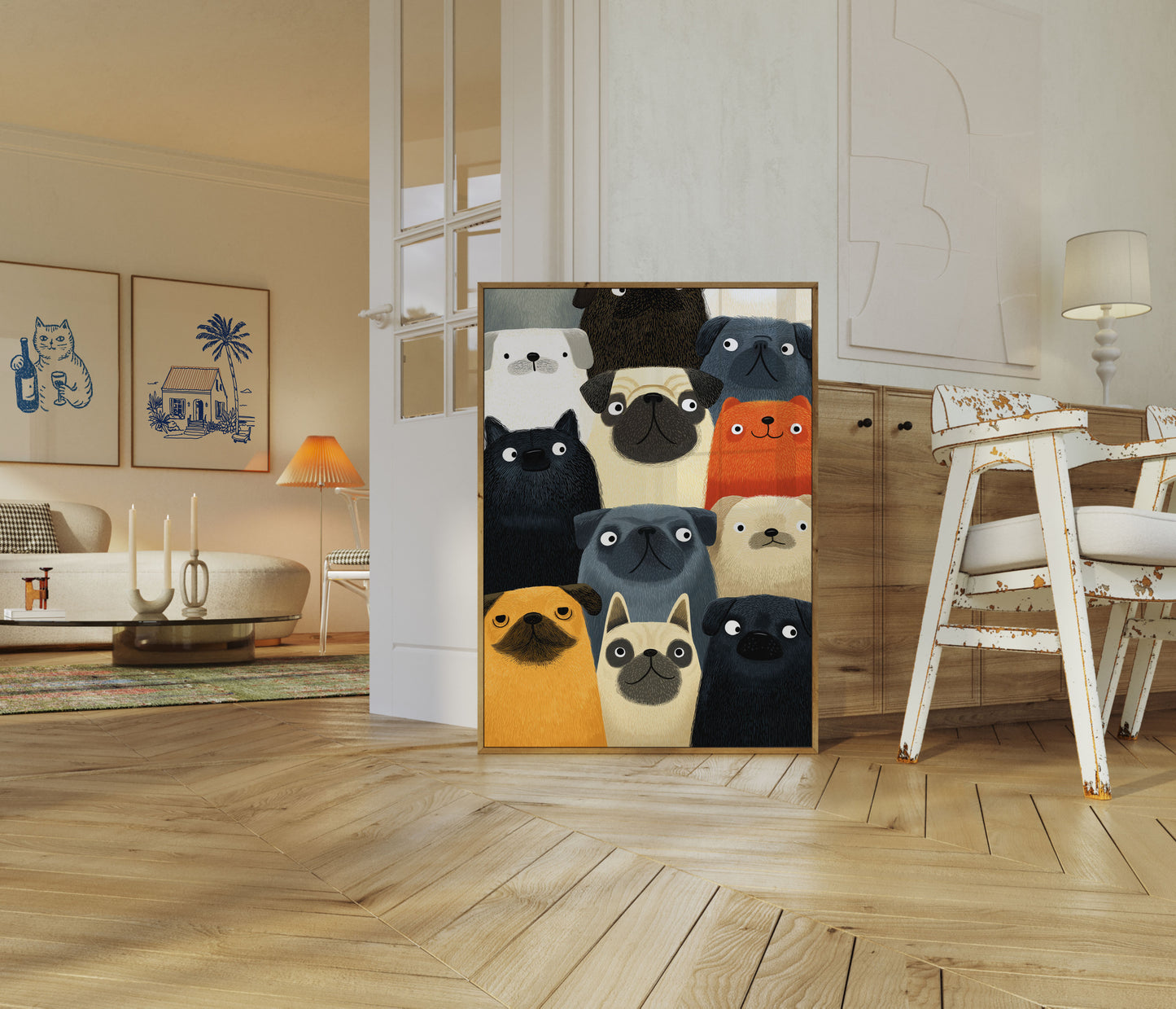 Niedlicher Cartoon-Hunde-Pack-Poster
