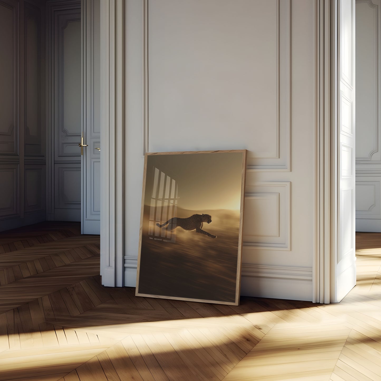 Jagande Gepard i Ökenaffisch