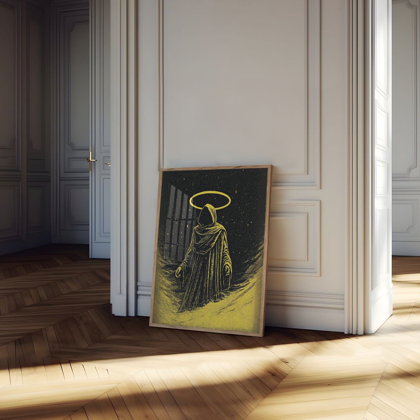 Celestial Angel with Golden Halo Poster