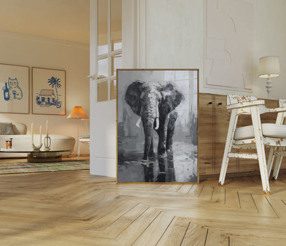 Majestic Gray Elephant Poster