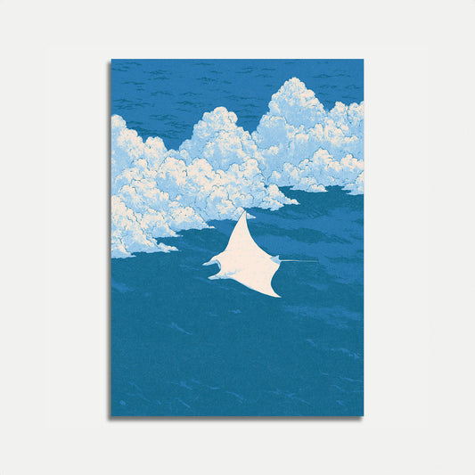 Plakát Manta Ray Ocean Clouds