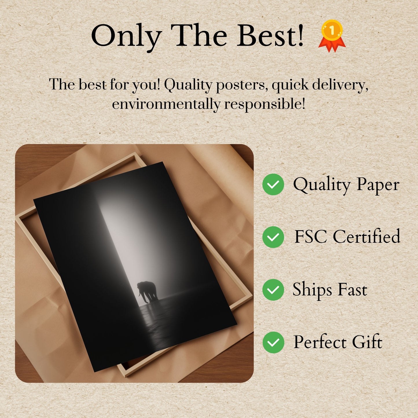 Elephant in Ethereal Light Poster