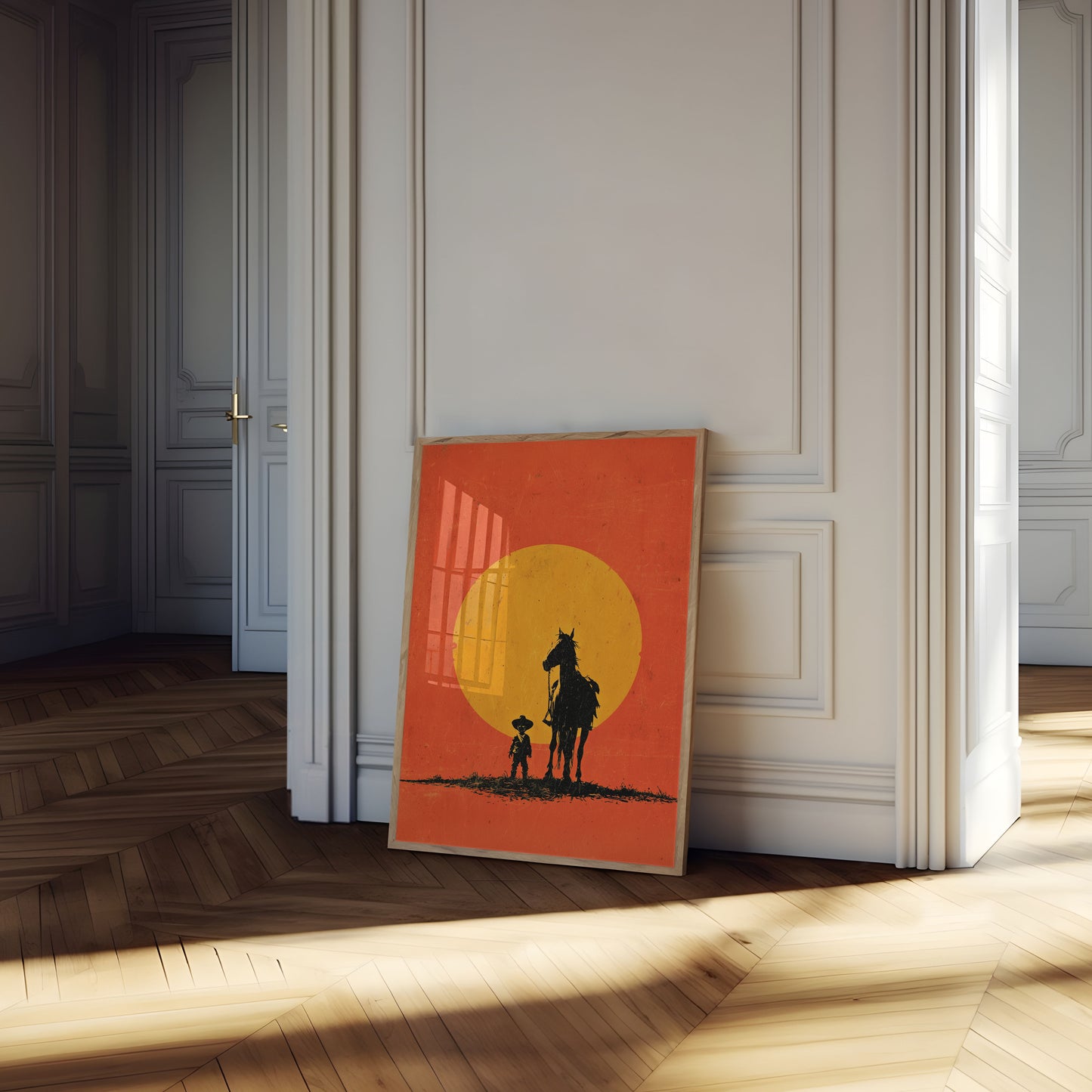 Sonnenuntergang Cowboy Silhouette Poster