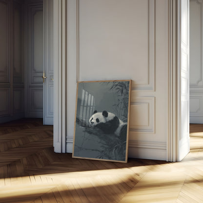 Sleepy Panda Bamboo Forest Poster