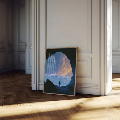 Astronaut blickt auf Sterne Poster