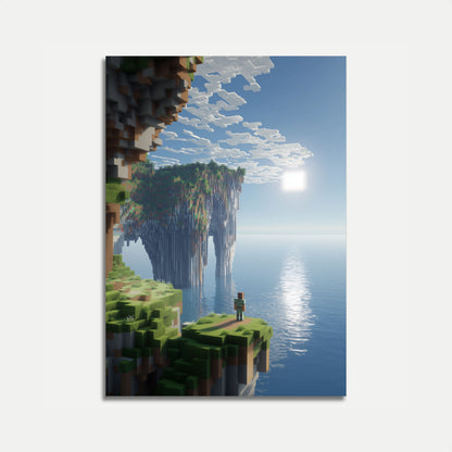 Floating Minecraft Landscape Poster