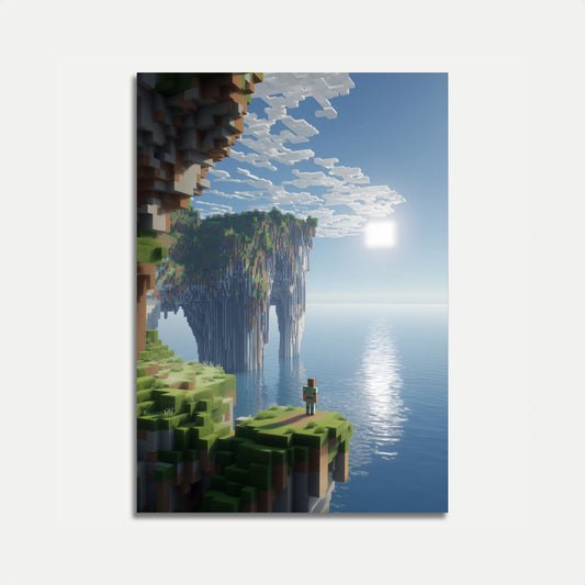 Floating Minecraft Landscape Poster
