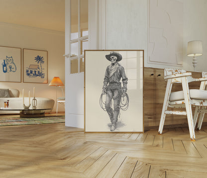 Plakat Western Kowboja Szkieletowego