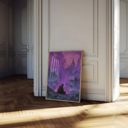 Dark Sorcerer in Mystical Ruins Poster
