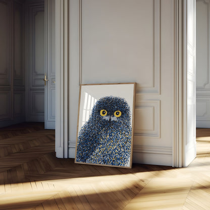 Mystical Blue Owl Portrait Poster