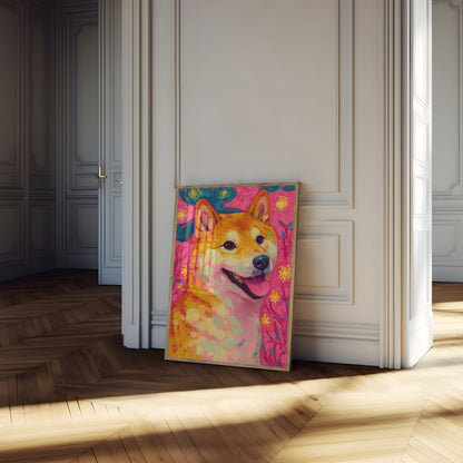 Poster di Shiba Inu colorato