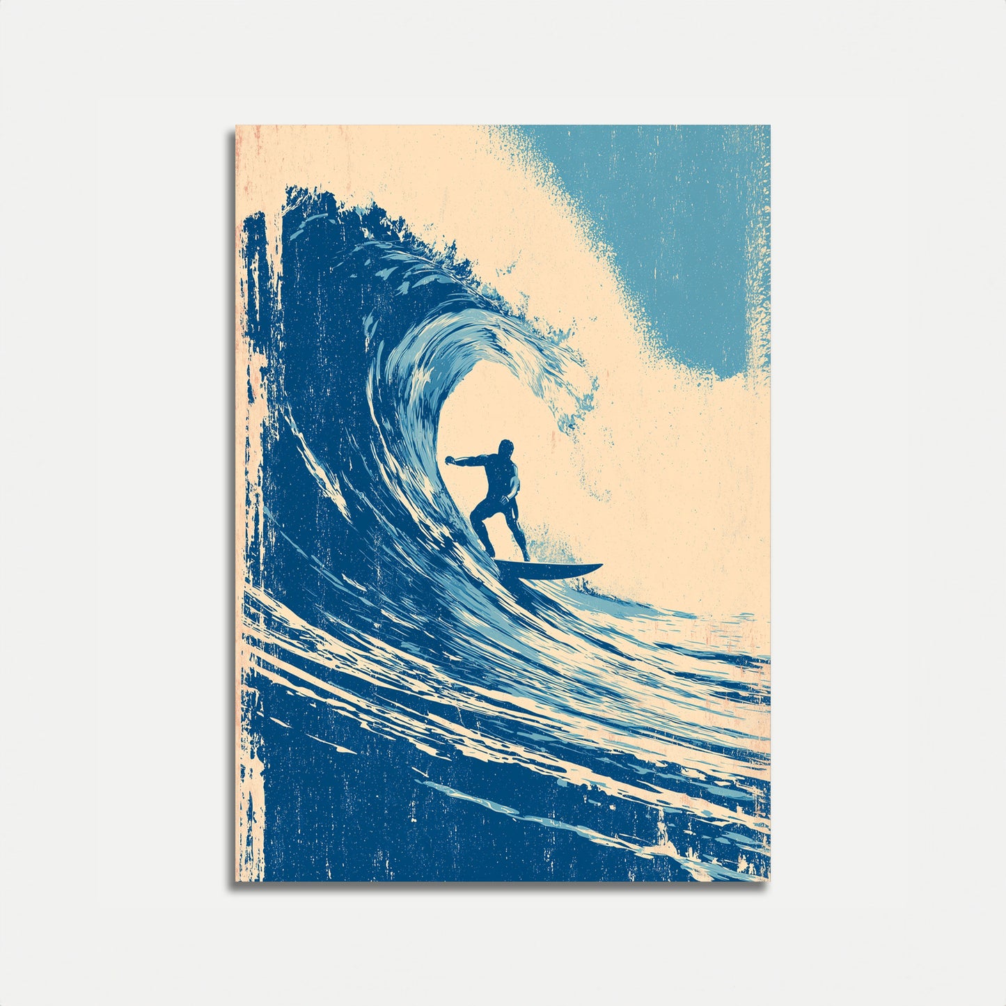 Póster de Surfista Montando Ola del Océano