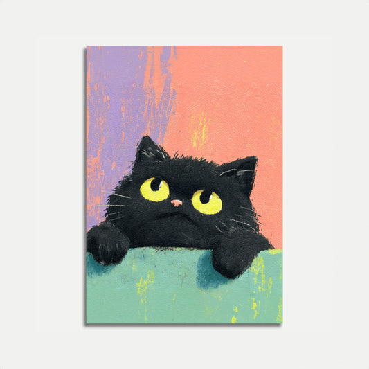 Curious Black Cat Poster