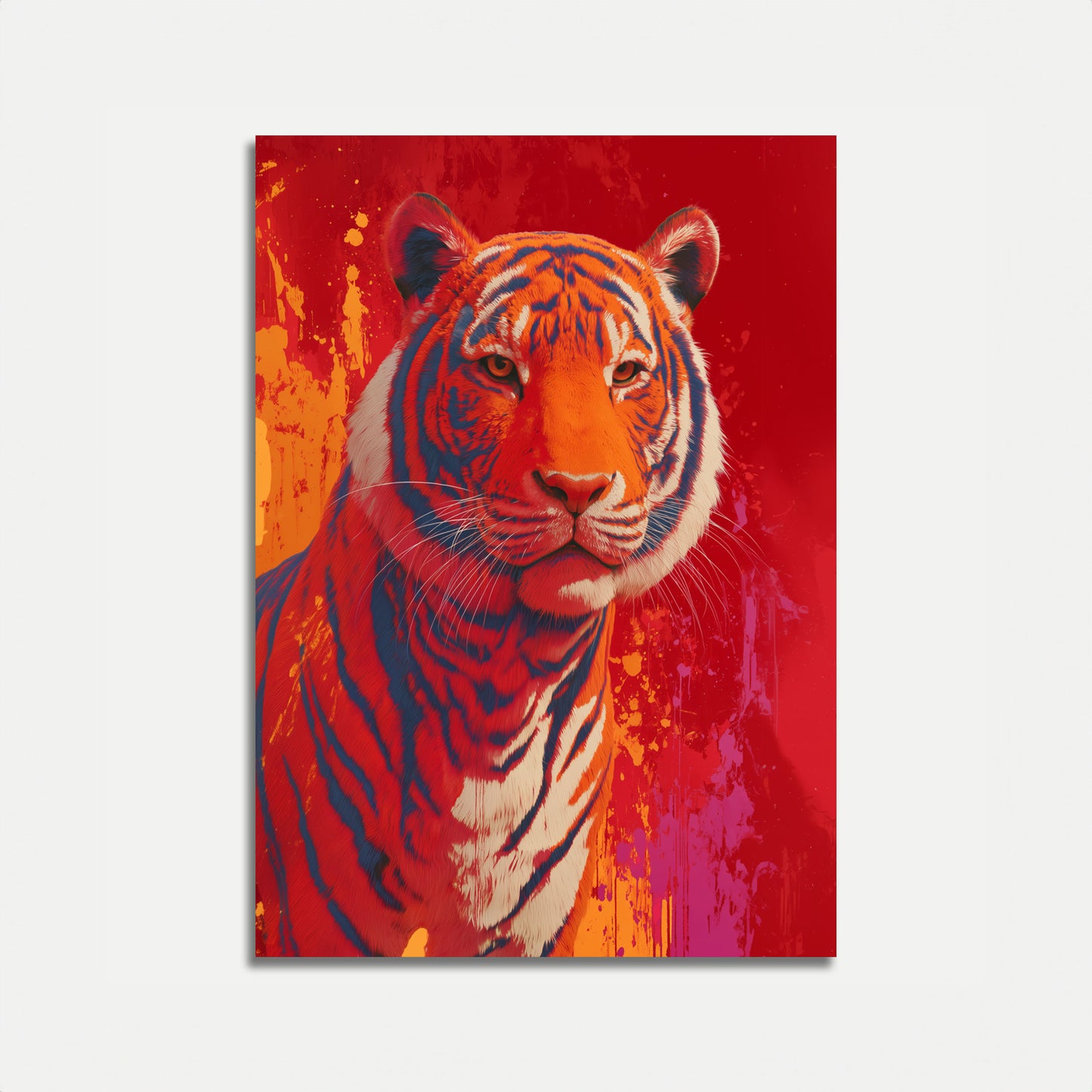 Póster artístico vibrante de un tigre de Bengala