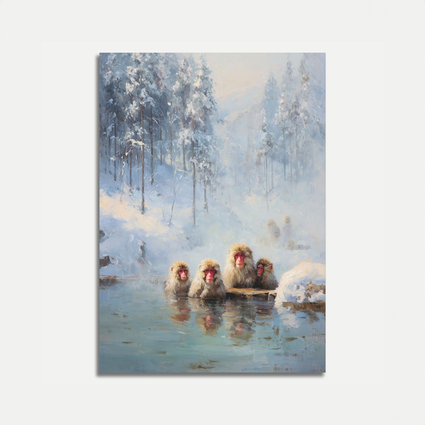Póster de Monos de Nieve en Aguas Termales