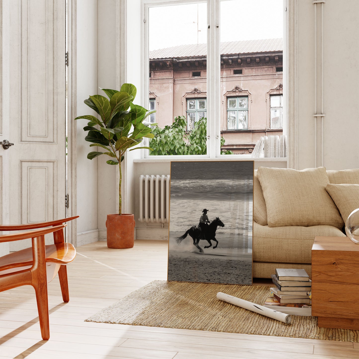 Galloping Cowboy Beach Poster