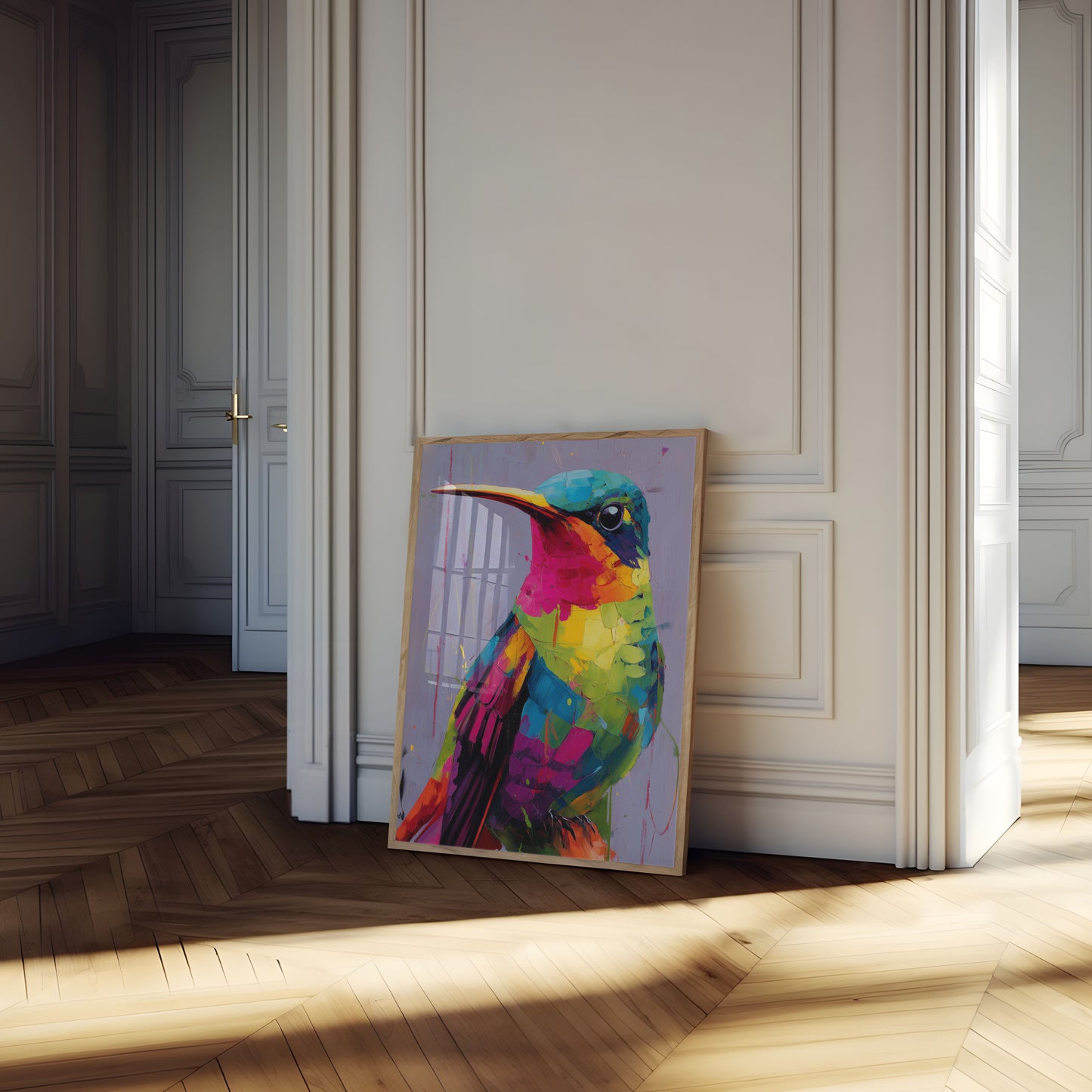 Vibrant Colorful Hummingbird Poster