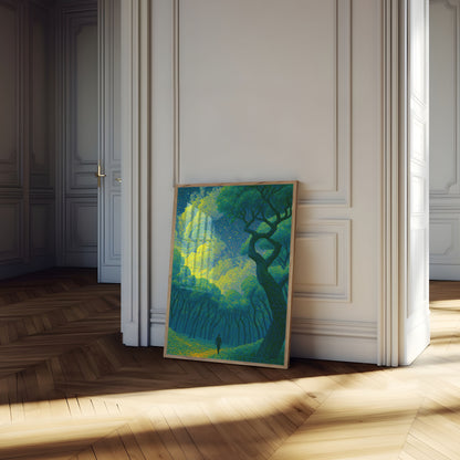 Poster: Bospad onder sterrenlicht