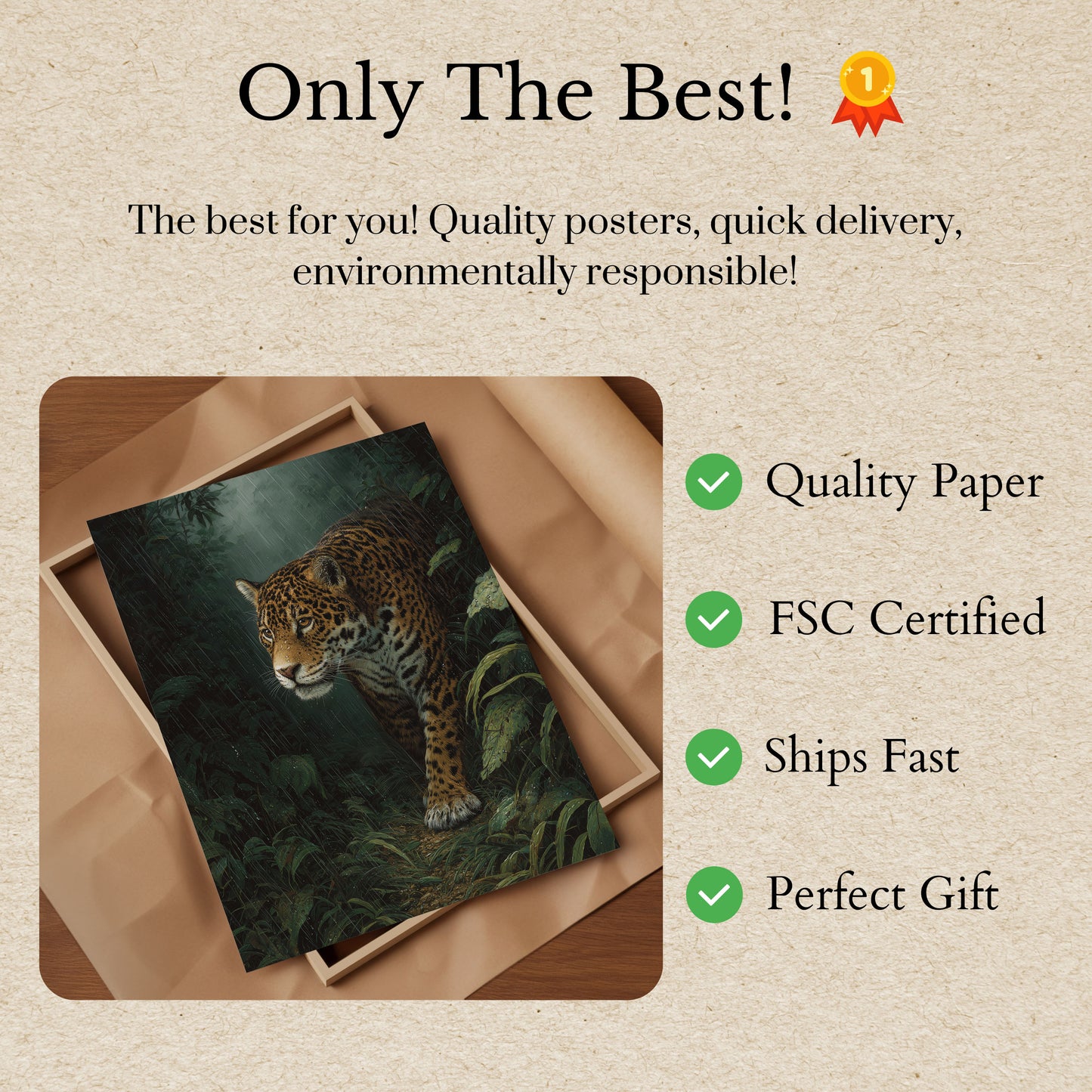 Jaguar in the Rainforest Poster