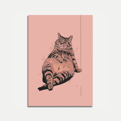 Chubby Contented Cat Poster