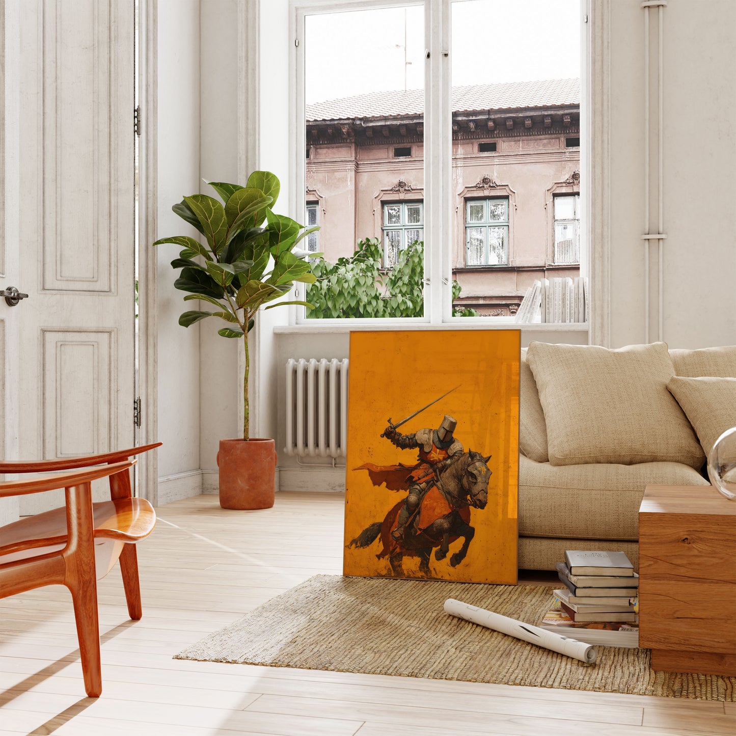 Medieval Crusader Knight Battle Poster