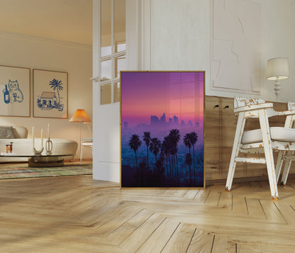 Los Angeles Sunset Skyline Poster