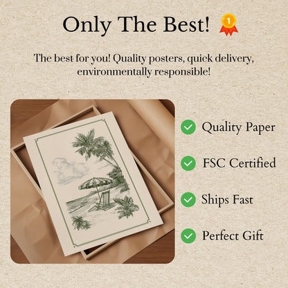 Tropical Beach Surfing Escape Poster