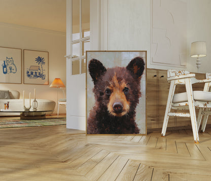 Poster di Dipinto a Olio Ritratto di Orso Nero